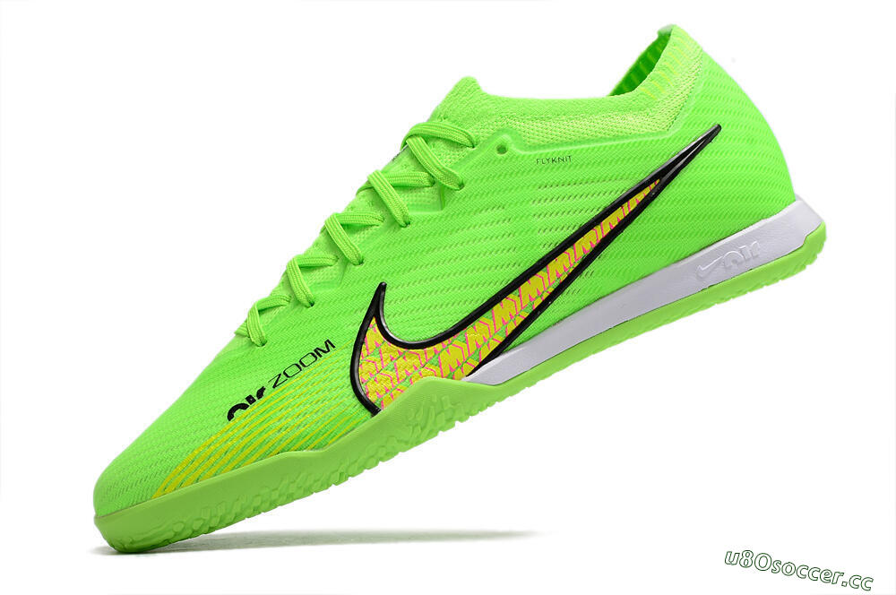 Men's Nike Air Zoom Mercurial Vapor 15 Elite IC Futsal/Indoor Low-Tops Football Shoes - Green/Yellow/Pink 5