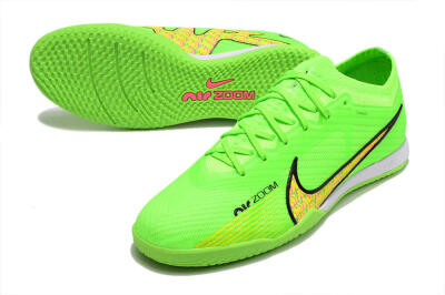 Men's Nike Air Zoom Mercurial Vapor 15 Elite IC Futsal/Indoor Low-Tops Football Shoes - Green/Yellow/Pink