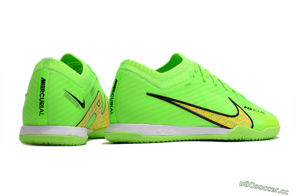 Men's Nike Air Zoom Mercurial Vapor 15 Elite IC Futsal/Indoor Low-Tops Football Shoes - Green/Yellow/Pink 6
