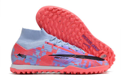 Men's Nike Air Zoom Mercurial Superfly 9 Elite TF Artificial Turf High-Tops Football Shoes - Blue/Purple/Red