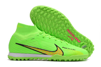 Men's Nike Air Zoom Mercurial Superfly 9 Elite TF Artificial Turf High-Tops Football Shoes - Green/Yellow/Pink