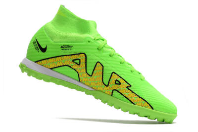 Men's Nike Air Zoom Mercurial Superfly 9 Elite TF Artificial Turf High-Tops Football Shoes - Green/Yellow/Pink