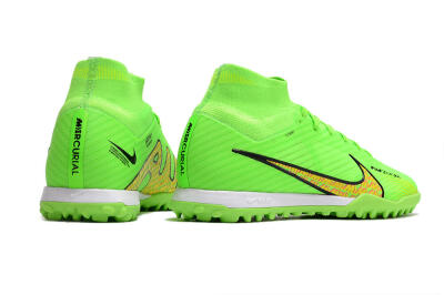 Men's Nike Air Zoom Mercurial Superfly 9 Elite TF Artificial Turf High-Tops Football Shoes - Green/Yellow/Pink