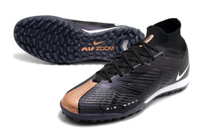 Men's Nike Air Zoom Mercurial Superfly 9 Elite TF Artificial Turf High-Tops Football Shoes - Black/White