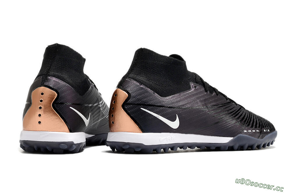 Men's Nike Air Zoom Mercurial Superfly 9 Elite TF Artificial Turf High-Tops Football Shoes - Black/White 6