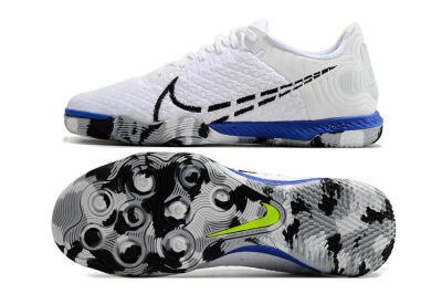 Men's Nike Reactgato IC Futsal/Indoor Low-Tops Football Shoes - White/Black/Blue