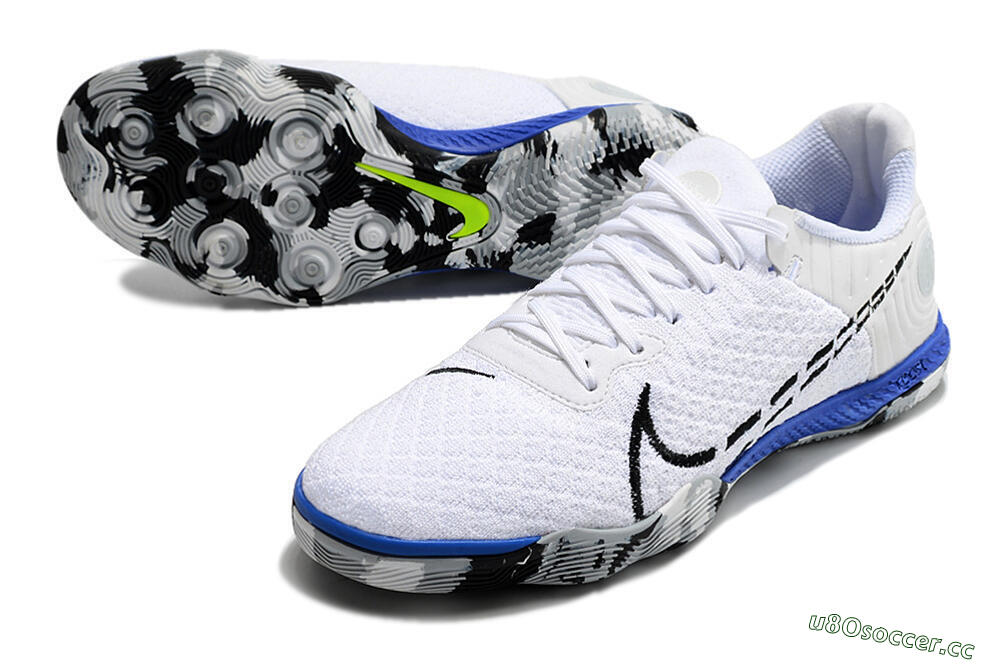Men's Nike Reactgato IC Futsal/Indoor Low-Tops Football Shoes - White/Black/Blue 3