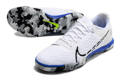 Men's Nike Reactgato IC Futsal/Indoor Low-Tops Football Shoes - White/Black/Blue