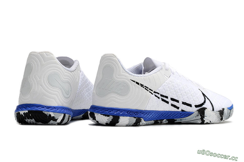 Men's Nike Reactgato IC Futsal/Indoor Low-Tops Football Shoes - White/Black/Blue 6