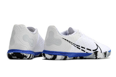 Men's Nike Reactgato IC Futsal/Indoor Low-Tops Football Shoes - White/Black/Blue