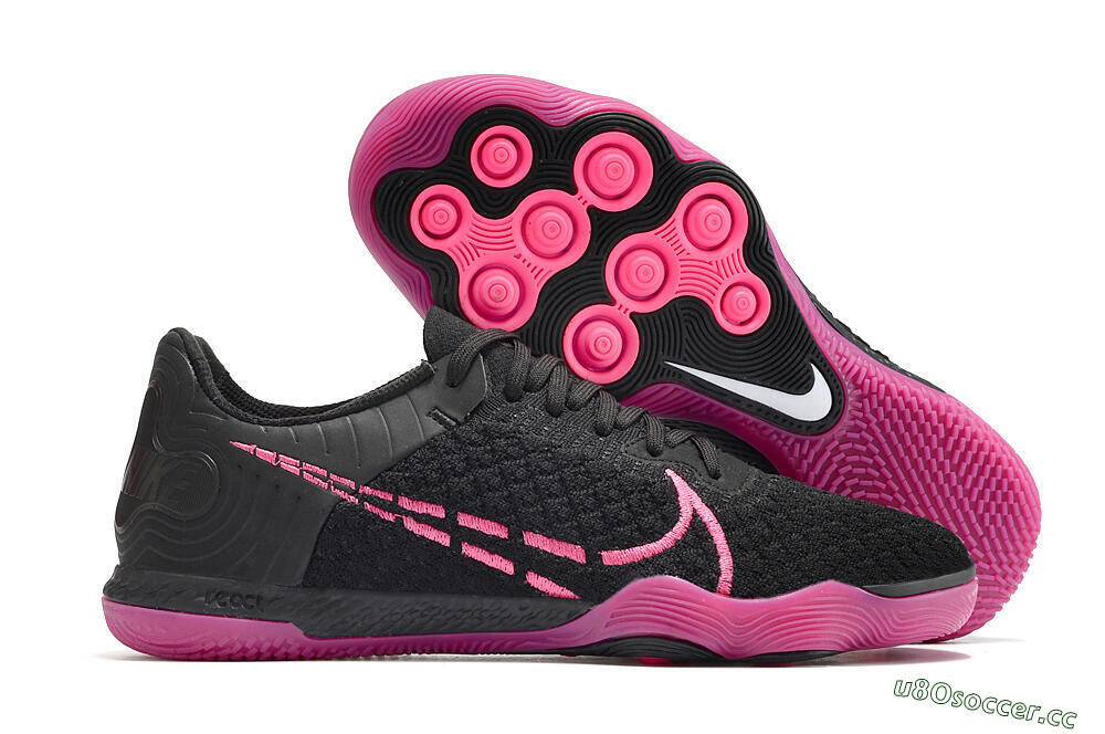 Men's Nike Reactgato IC Futsal/Indoor Low-Tops Football Shoes - Black/Pink 2