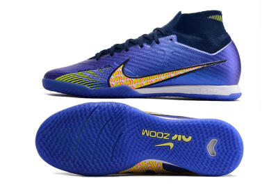 Men's Nike Air Zoom Mercurial Superfly 9 Elite IC Futsal/Indoor High-Tops Football Shoes - Blue/Green/Yellow