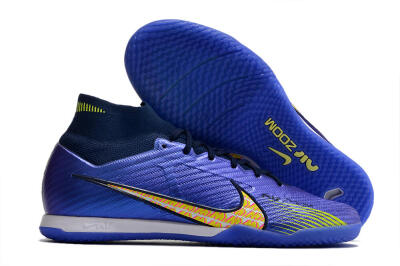 Men's Nike Air Zoom Mercurial Superfly 9 Elite IC Futsal/Indoor High-Tops Football Shoes - Blue/Green/Yellow