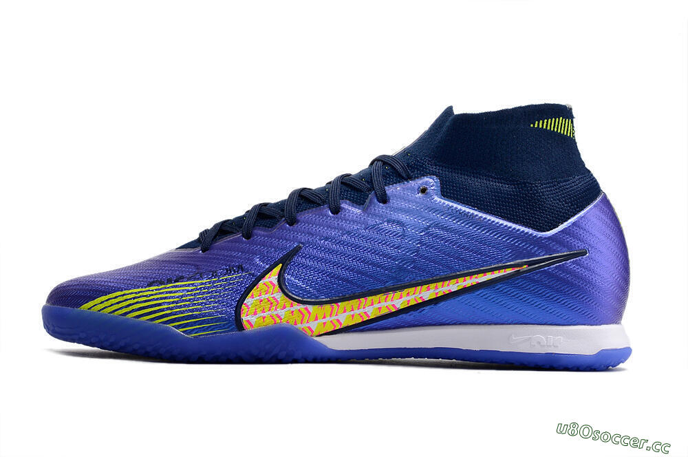 Men's Nike Air Zoom Mercurial Superfly 9 Elite IC Futsal/Indoor High-Tops Football Shoes - Blue/Green/Yellow 0