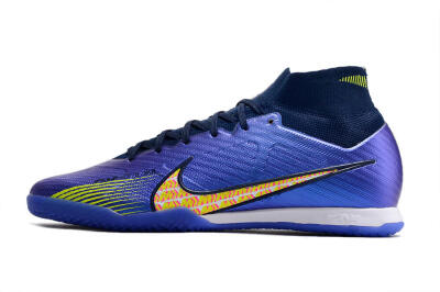 Men's Nike Air Zoom Mercurial Superfly 9 Elite IC Futsal/Indoor High-Tops Football Shoes - Blue/Green/Yellow