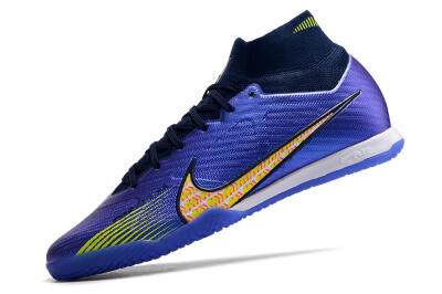Men's Nike Air Zoom Mercurial Superfly 9 Elite IC Futsal/Indoor High-Tops Football Shoes - Blue/Green/Yellow