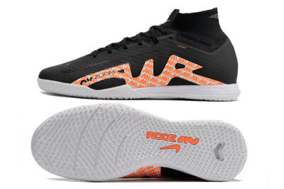 Men's Nike Air Zoom Mercurial Superfly 9 Elite IC Futsal/Indoor High-Tops Football Shoes - Black/White/Orange