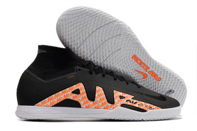Men's Nike Air Zoom Mercurial Superfly 9 Elite IC Futsal/Indoor High-Tops Football Shoes - Black/White/Orange
