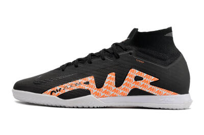 Men's Nike Air Zoom Mercurial Superfly 9 Elite IC Futsal/Indoor High-Tops Football Shoes - Black/White/Orange