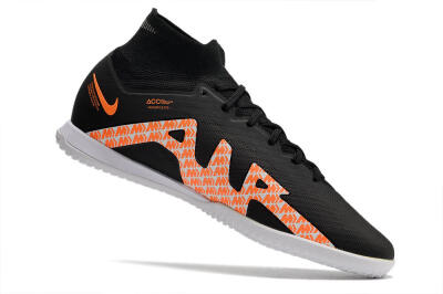 Men's Nike Air Zoom Mercurial Superfly 9 Elite IC Futsal/Indoor High-Tops Football Shoes - Black/White/Orange