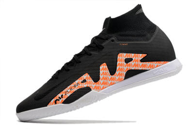 Men's Nike Air Zoom Mercurial Superfly 9 Elite IC Futsal/Indoor High-Tops Football Shoes - Black/White/Orange
