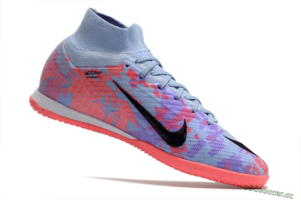 Men's Nike Air Zoom Mercurial Superfly 9 Elite IC Futsal/Indoor High-Tops Football Shoes - Blue/Purple/Red 4