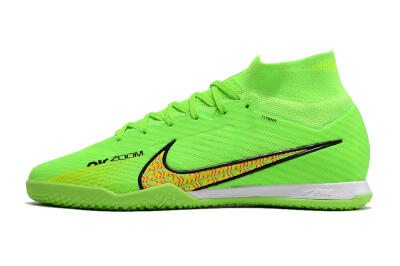 Men's Nike Air Zoom Mercurial Superfly 9 Elite IC Futsal/Indoor High-Tops Football Shoes - Green/Yellow/Pink