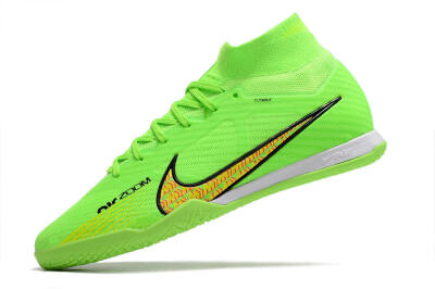 Men's Nike Air Zoom Mercurial Superfly 9 Elite IC Futsal/Indoor High-Tops Football Shoes - Green/Yellow/Pink