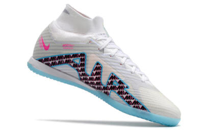 Men's Nike Air Zoom Mercurial Superfly 9 Elite IC Futsal/Indoor High-Tops Football Shoes - White/Blue/Pink