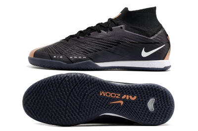 Men's Nike Air Zoom Mercurial Superfly 9 Elite IC Futsal/Indoor High-Tops Football Shoes - Black/White/Gold