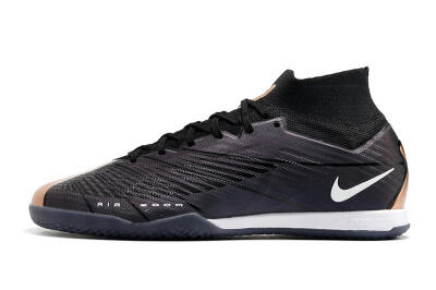 Men's Nike Air Zoom Mercurial Superfly 9 Elite IC Futsal/Indoor High-Tops Football Shoes - Black/White/Gold