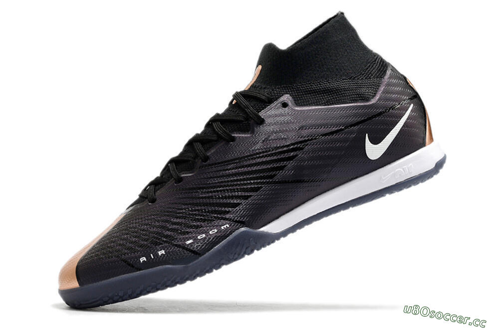 Men's Nike Air Zoom Mercurial Superfly 9 Elite IC Futsal/Indoor High-Tops Football Shoes - Black/White/Gold 5