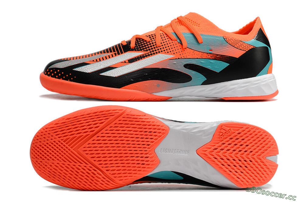 Men's Adidas X Speedportal.1 IC Futsal/Indoor Low-Tops Football Shoes - Orange/Silver/Black/Blue 1