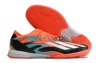 Men's Adidas X Speedportal.1 IC Futsal/Indoor Low-Tops Football Shoes - Orange/Silver/Black/Blue