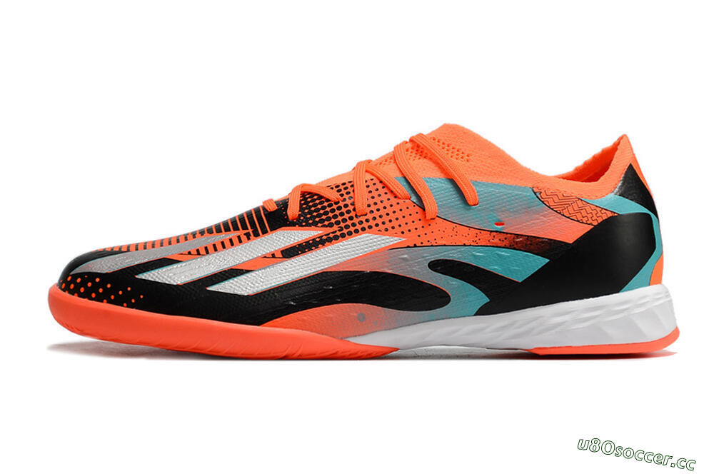 Men's Adidas X Speedportal.1 IC Futsal/Indoor Low-Tops Football Shoes - Orange/Silver/Black/Blue 0