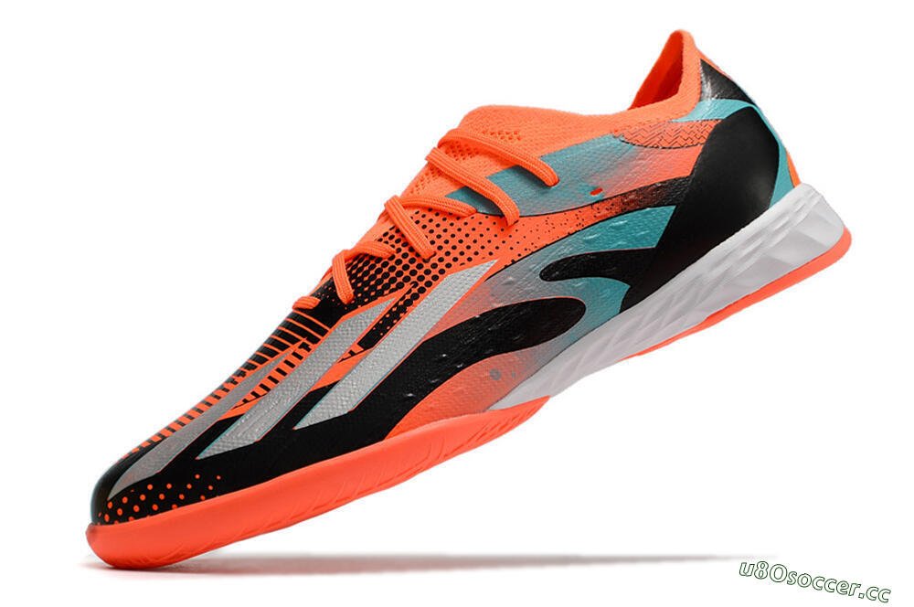 Men's Adidas X Speedportal.1 IC Futsal/Indoor Low-Tops Football Shoes - Orange/Silver/Black/Blue 5