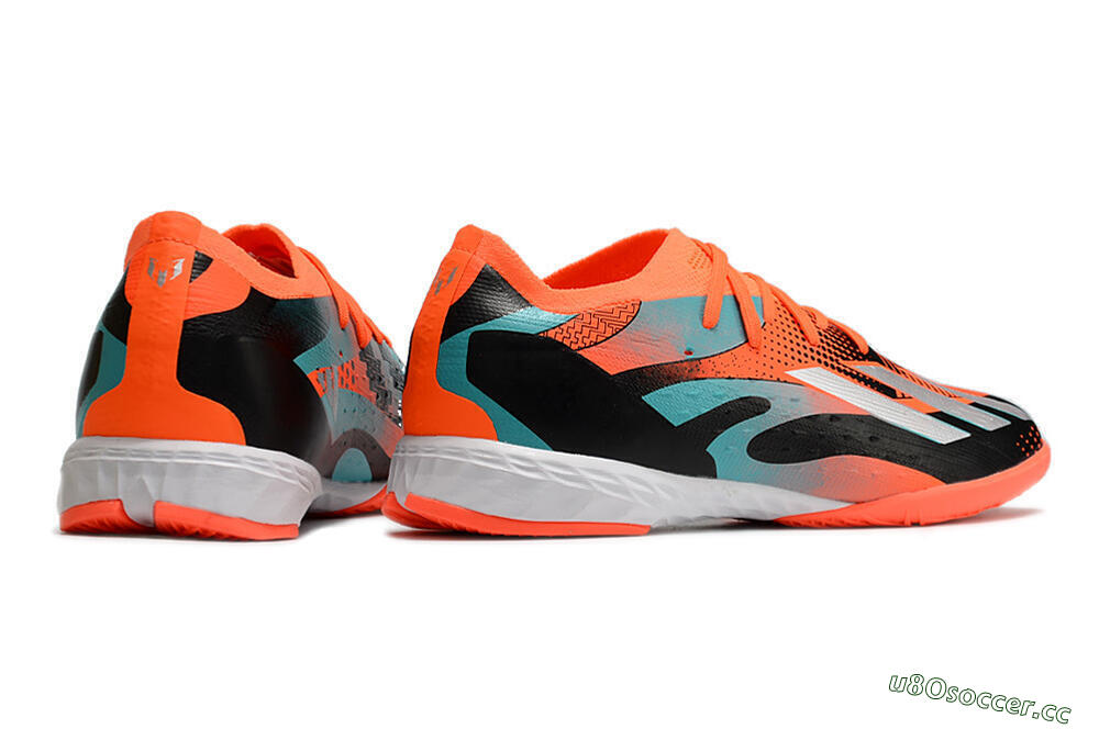 Men's Adidas X Speedportal.1 IC Futsal/Indoor Low-Tops Football Shoes - Orange/Silver/Black/Blue 6