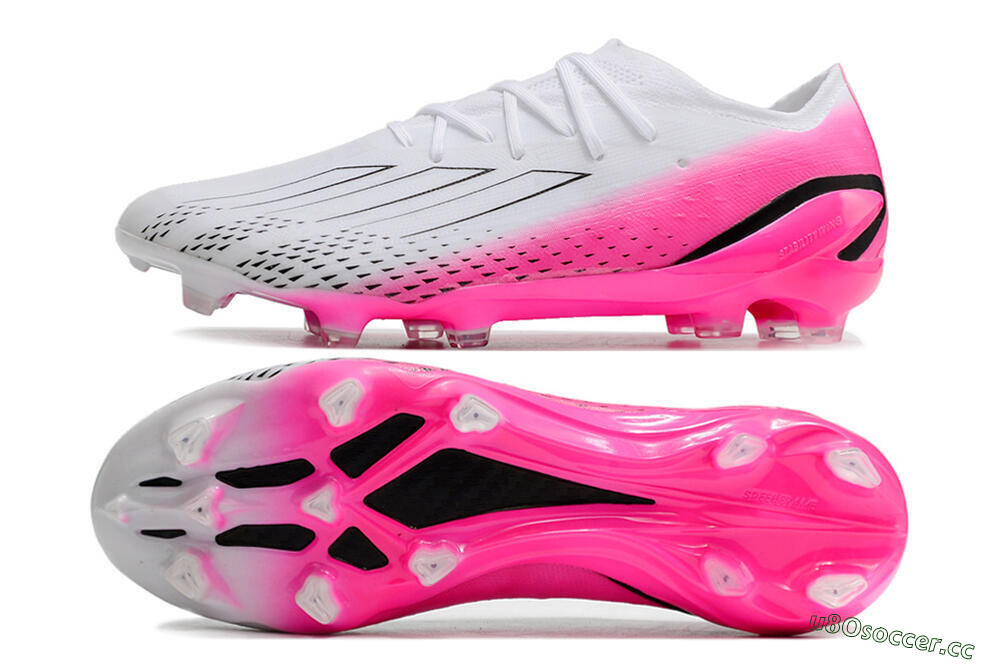 Men's Adidas X Speedportal.1 FG Firm Ground Low-Tops Football Boots - White/Pink/Black 1