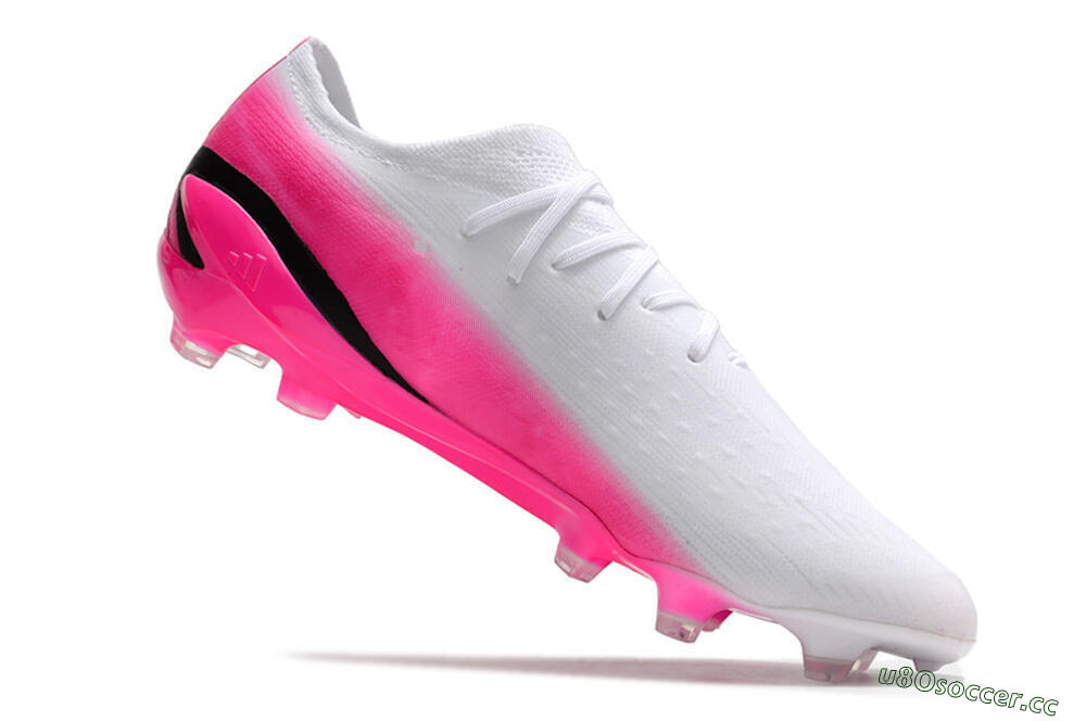 Men's Adidas X Speedportal.1 FG Firm Ground Low-Tops Football Boots - White/Pink/Black 4