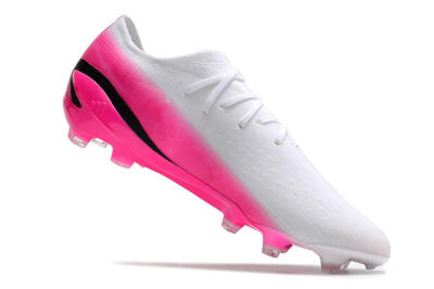 Men's Adidas X Speedportal.1 FG Firm Ground Low-Tops Football Boots - White/Pink/Black