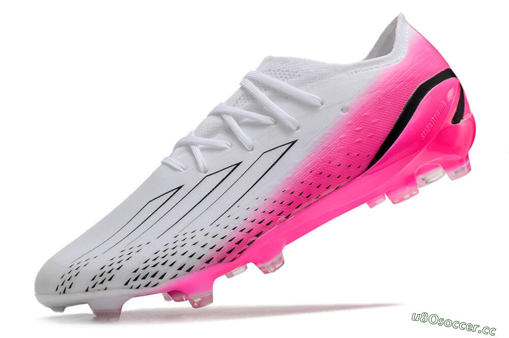 Men's Adidas X Speedportal.1 FG Firm Ground Low-Tops Football Boots - White/Pink/Black 5