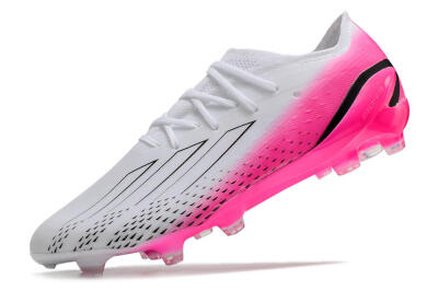Men's Adidas X Speedportal.1 FG Firm Ground Low-Tops Football Boots - White/Pink/Black