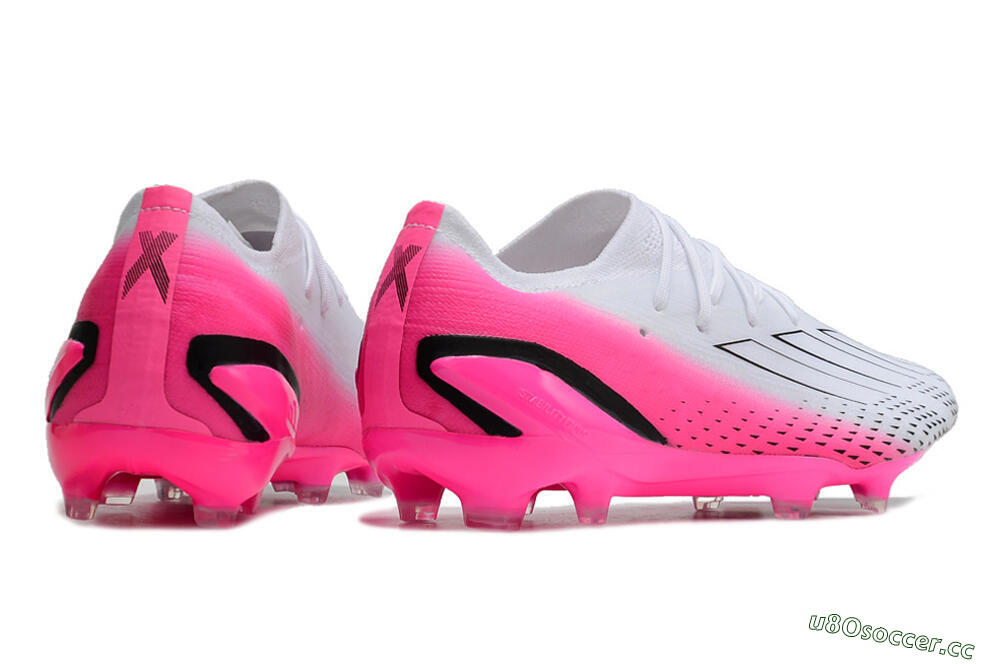 Men's Adidas X Speedportal.1 FG Firm Ground Low-Tops Football Boots - White/Pink/Black 6