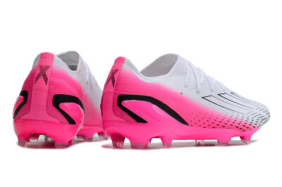 Men's Adidas X Speedportal.1 FG Firm Ground Low-Tops Football Boots - White/Pink/Black