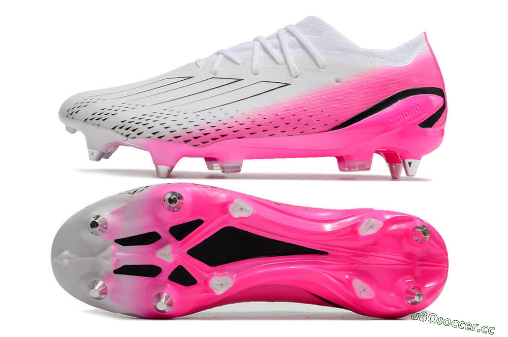 Men's Adidas X Speedportal.1 SG Soft Ground Low-Tops Football Boots - White/Pink/Black 1