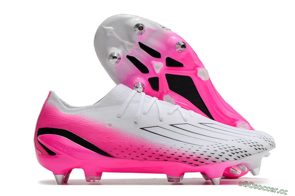 Men's Adidas X Speedportal.1 SG Soft Ground Low-Tops Football Boots - White/Pink/Black 2