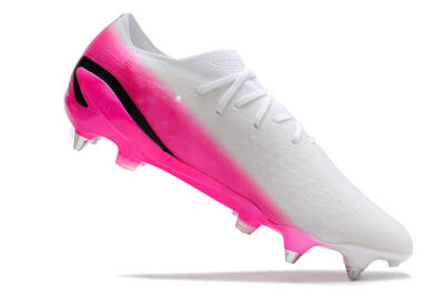 Men's Adidas X Speedportal.1 SG Soft Ground Low-Tops Football Boots - White/Pink/Black