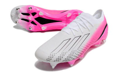 Men's Adidas X Speedportal.1 SG Soft Ground Low-Tops Football Boots - White/Pink/Black