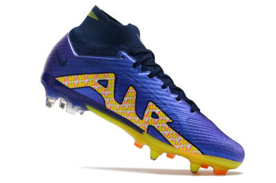 Men's Nike Air Zoom Mercurial Superfly 9 Elite SG Soft Ground High-Tops Football Boots - Blue/Yellow/Pink