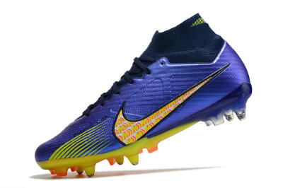 Men's Nike Air Zoom Mercurial Superfly 9 Elite SG Soft Ground High-Tops Football Boots - Blue/Yellow/Pink